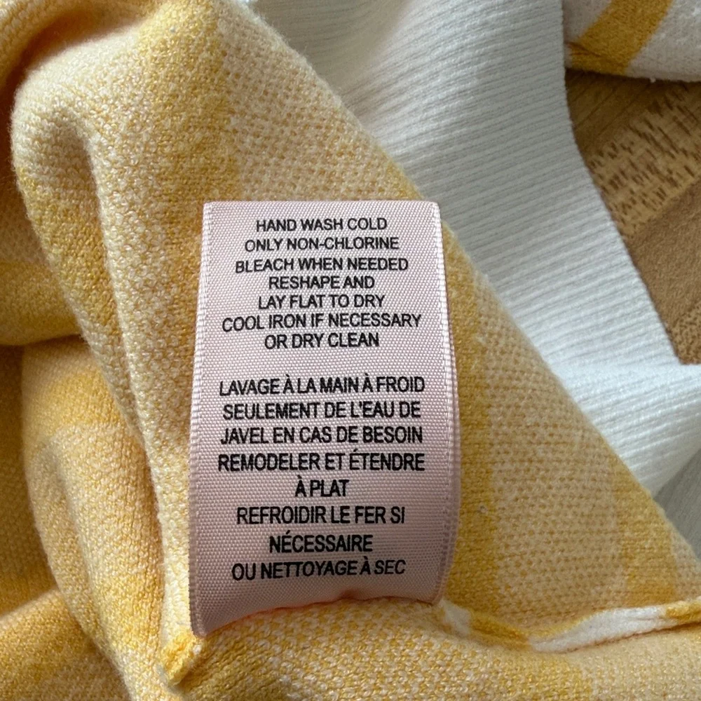 Philosophy Cream Sweater with Yellow Stripes V-Neck Sz 1X - Picture 7 of 9